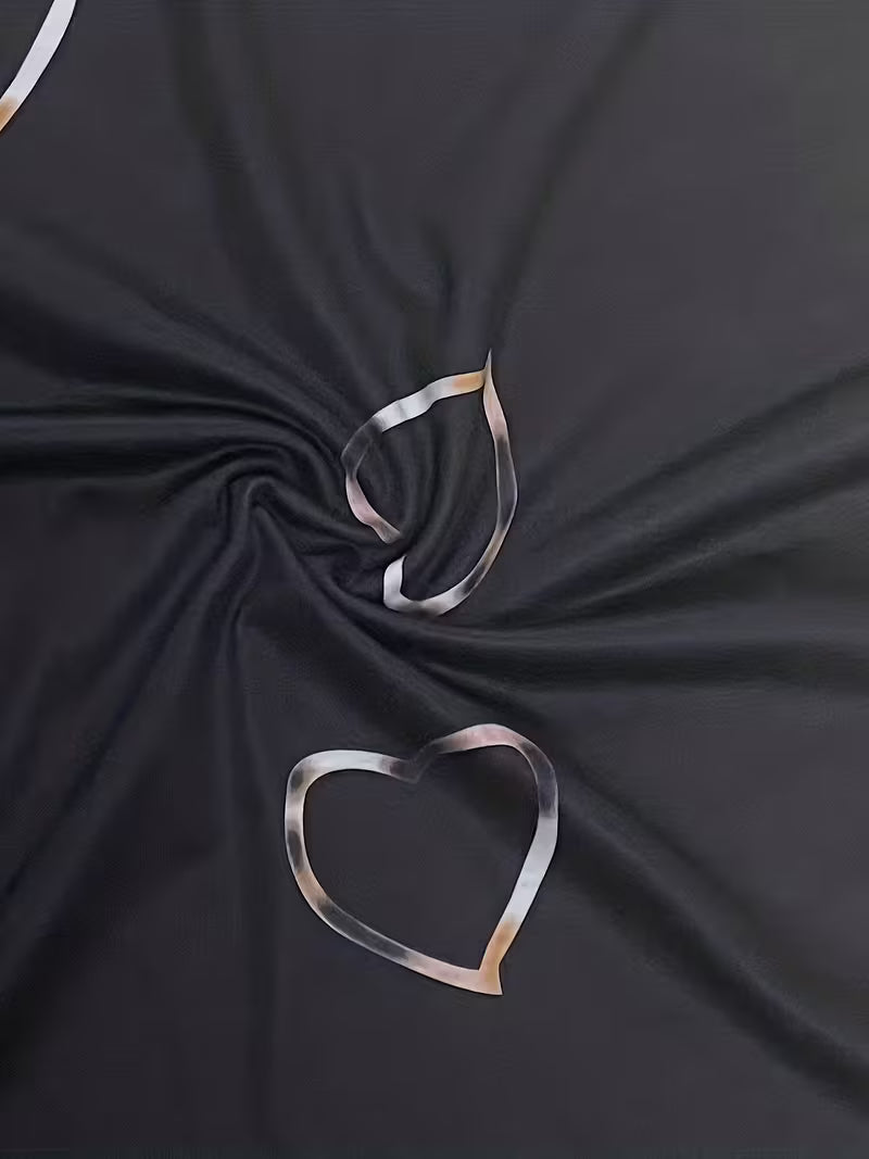 V-neck Heart-shaped Sleeveless Vest Tops.
