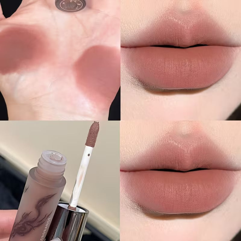 Velvet Matte Nude Brown Lip Glaze.