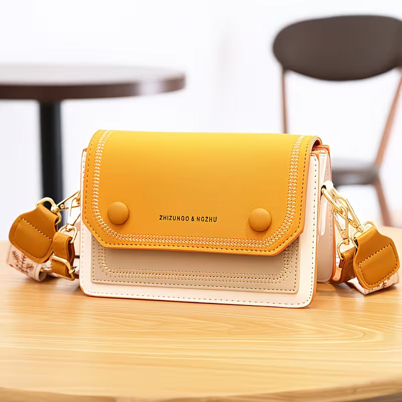 Vibrant Small Shoulder Bag with Magnet Snap.