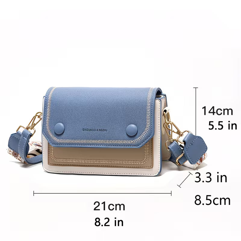Vibrant Small Shoulder Bag with Magnet Snap.