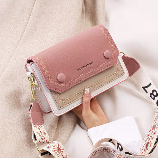 Vibrant Small Shoulder Bag with Magnet Snap.