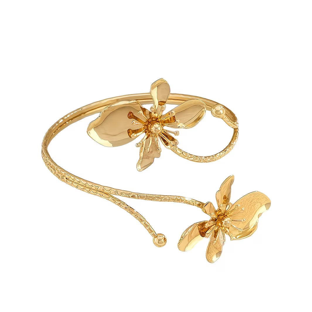 Vintage "Botanical Wrap" Irregular Bangle.