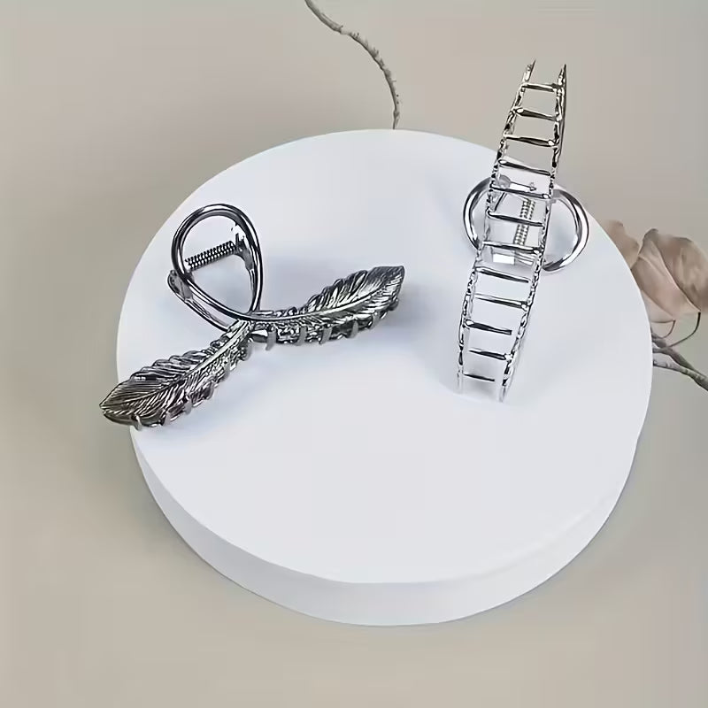 Vintage Leaf Feather Alloy Hair Clip.