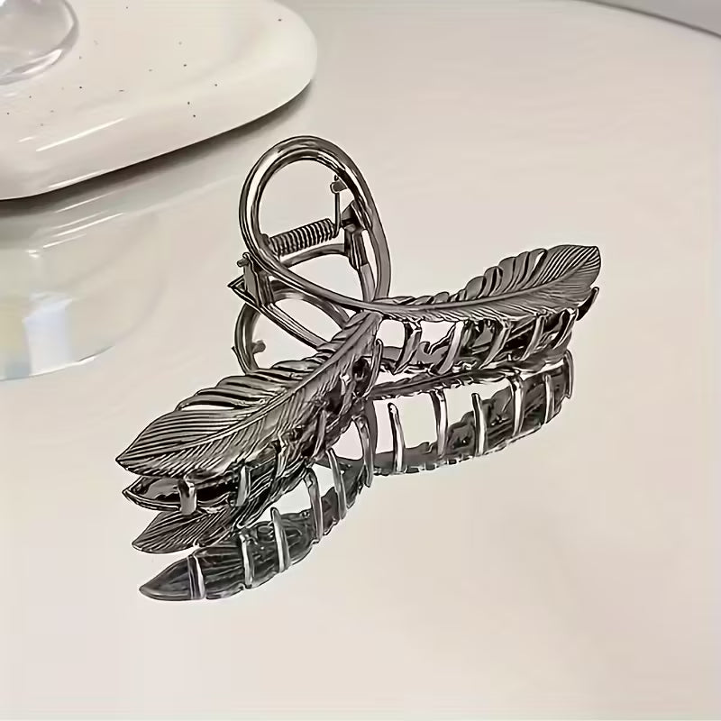 Vintage Leaf Feather Alloy Hair Clip.