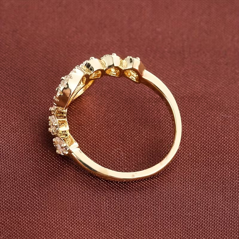 White K Plated Adjustable Zirconia Dewdrop Ring.