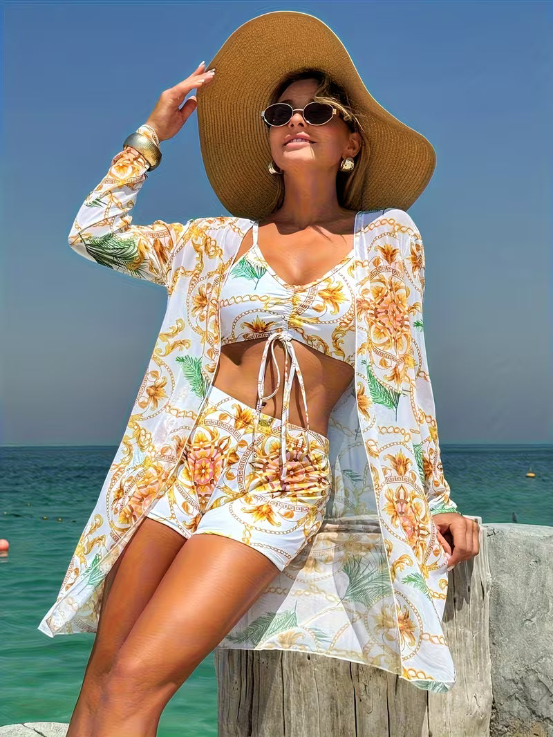 Women's Bikini Three-Piece Swimsuit.