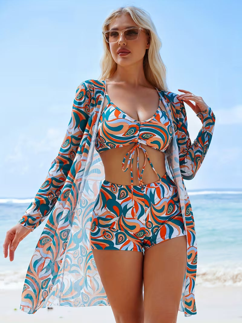 Women's Bikini Three-Piece Swimsuit.