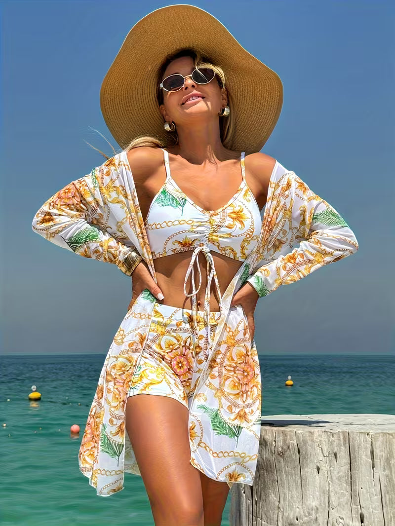 Women's Bikini Three-Piece Swimsuit.