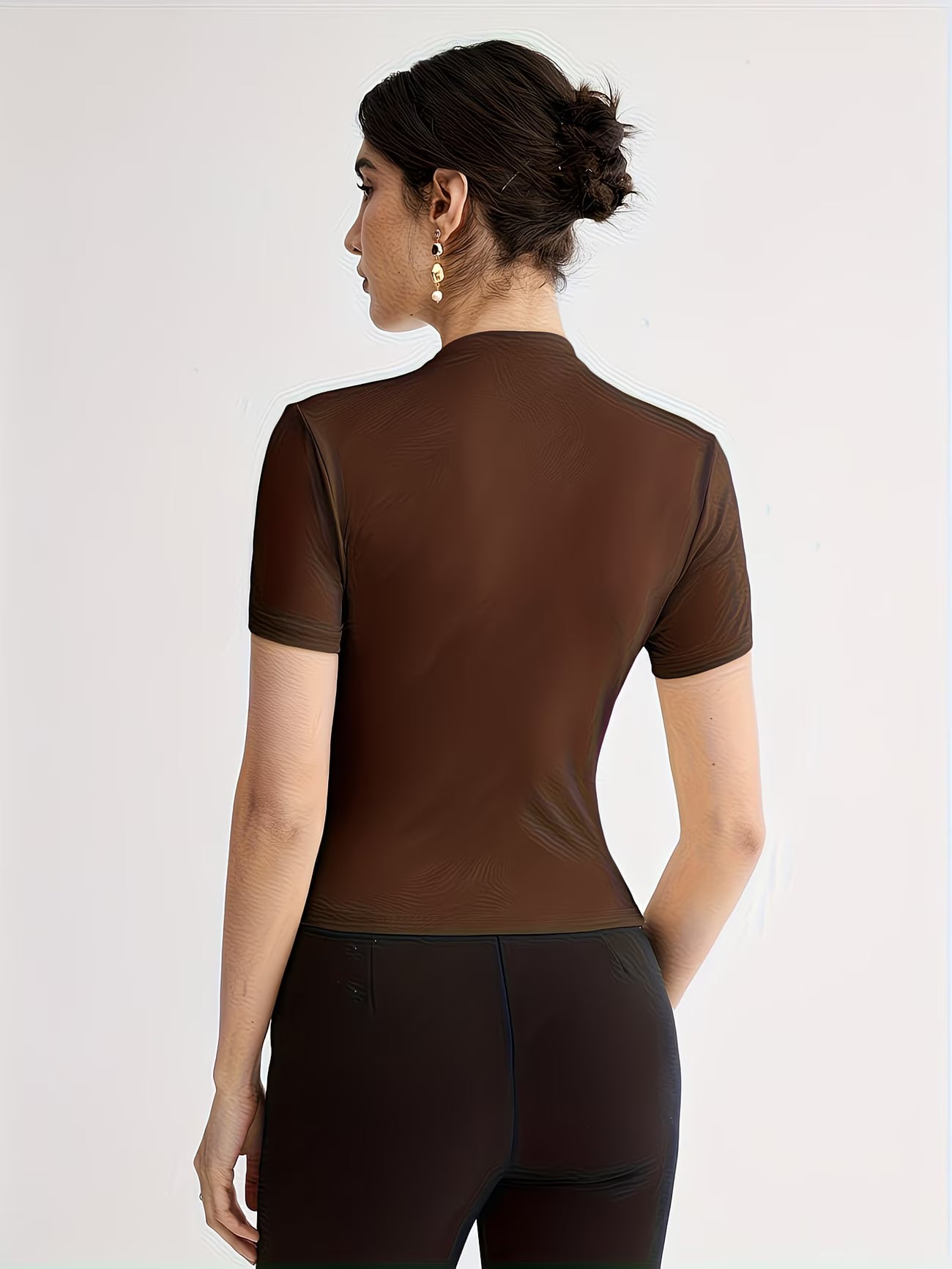 Women’s Elegant Button-Shoulder Tee.