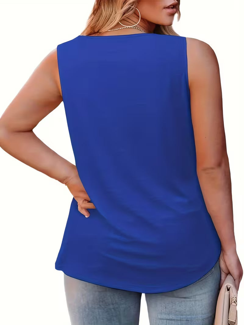 Women’s Plus Size Pleated Tank Top.