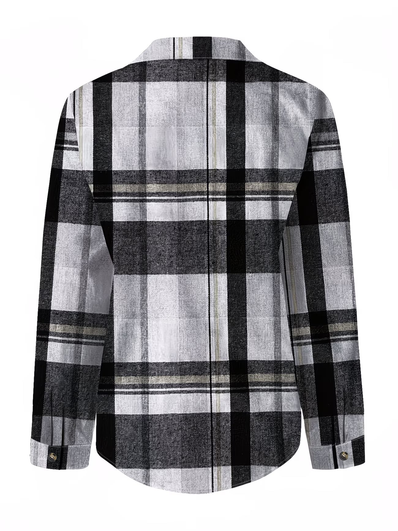 Women’s Versatile Plaid Striped Shirt.