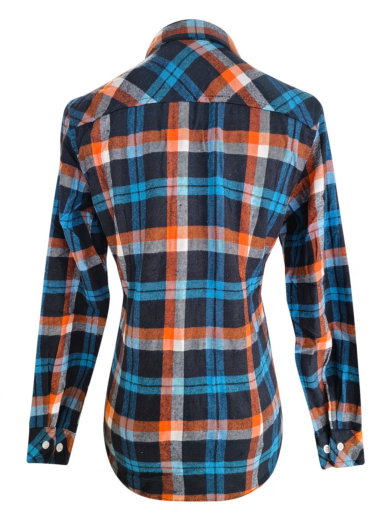 Women’s Vintage Slim-Fit Plaid Shirt.