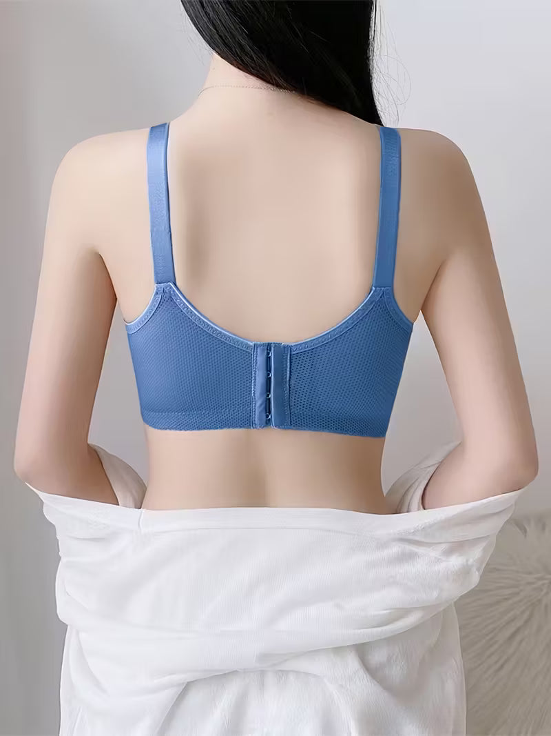 Women's Elegant Jacquard Lace Wireless Push-Up Bra.