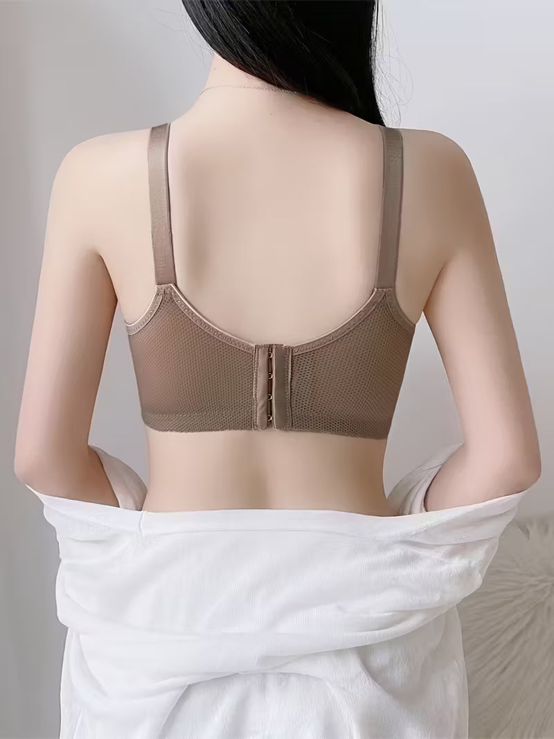 Women's Elegant Jacquard Lace Wireless Push-Up Bra.