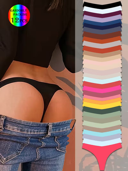 12-Pack Women’s Seamless V-Style Thongs.
