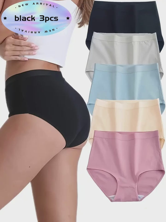 3pcs Elegant High-Waist Tummy Control Panties.